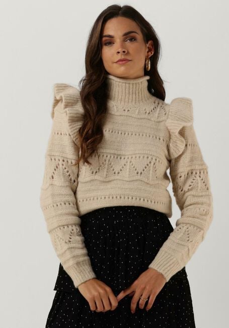 Beige Y.A.S. Coltrui YASCORALINE LS KNIT PULLOVER - large