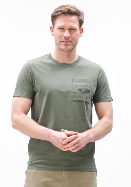 Groene PME LEGEND T-shirt PLAY HEAVY JERSEY POCKET - large