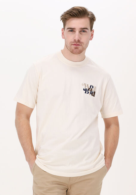 Gebroken wit WOODBIRD T-shirt MOLT WIRL TEE - large