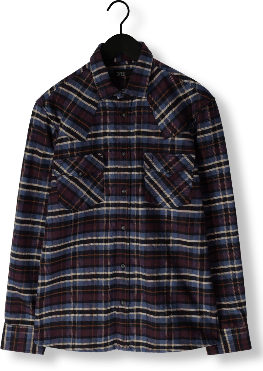 BUTCHER OF BLUE Heren Overhemden Lanton Western Check Shirt Paars