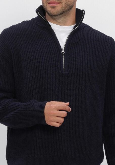 Donkerblauwe BUTCHER OF BLUE Trui MARKET HALF ZIP - large