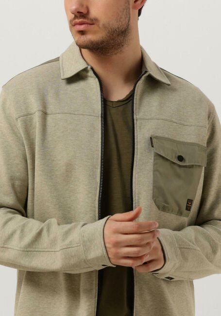 Olijf PME LEGEND Overshirt LONG SLEEVE SHIRT SPACER SWEAT OVERSHIRT - large