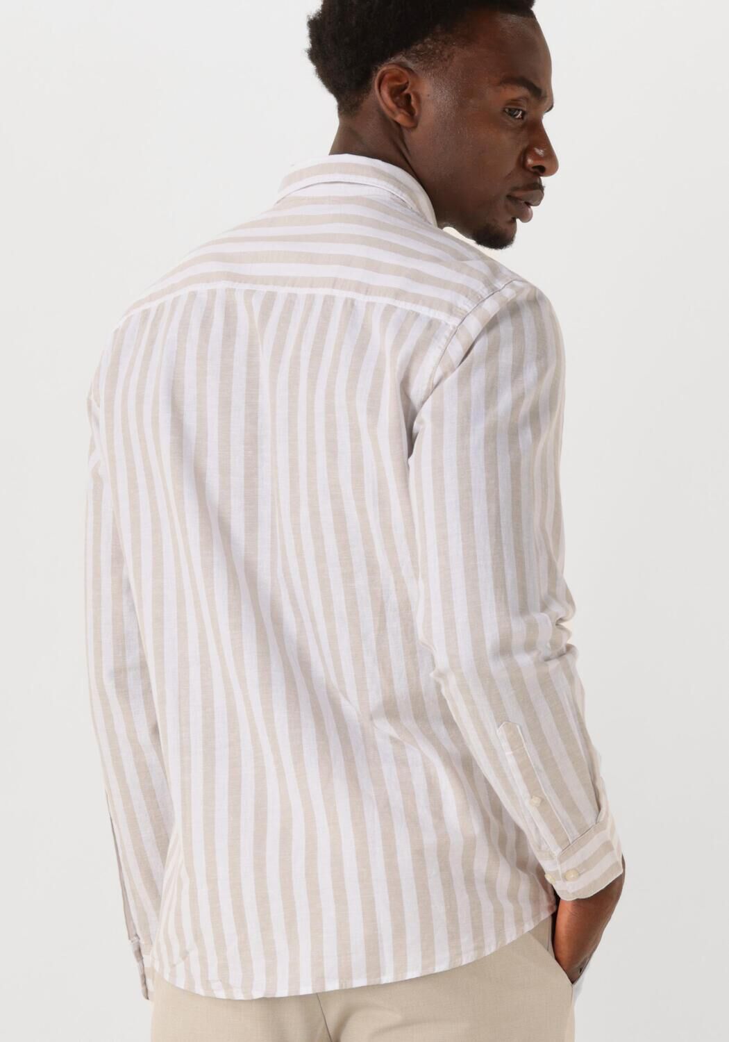 SELECTED HOMME Heren Overhemden Slhslim-sun Shirt Ls Noos Beige