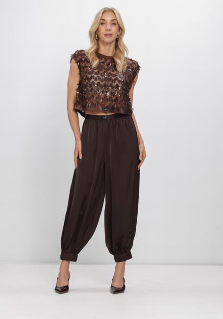 Bruine HAUTE L'AMITI&Eacute; Broeken EVITA CROP HAREM PANT - large
