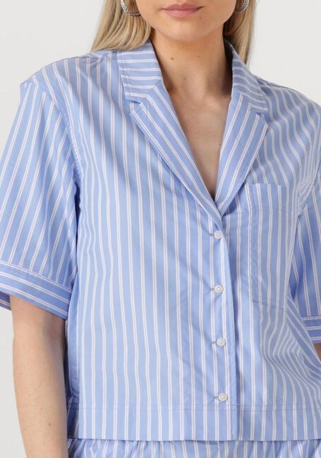 Lichtblauwe ROUGE EDIT Blouses ROUSHONA 2/4 RESORT COLLAR SHIRT - large