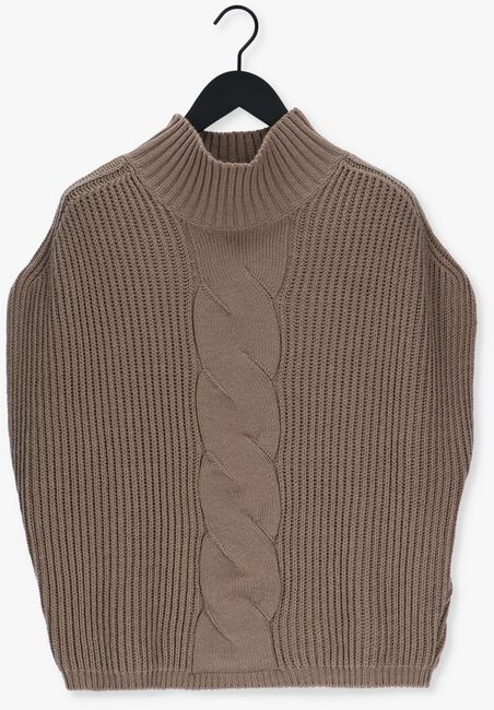 Beige SUMMUM Spencer SLEEVELESS CABLE SWEATER WOOL  - large