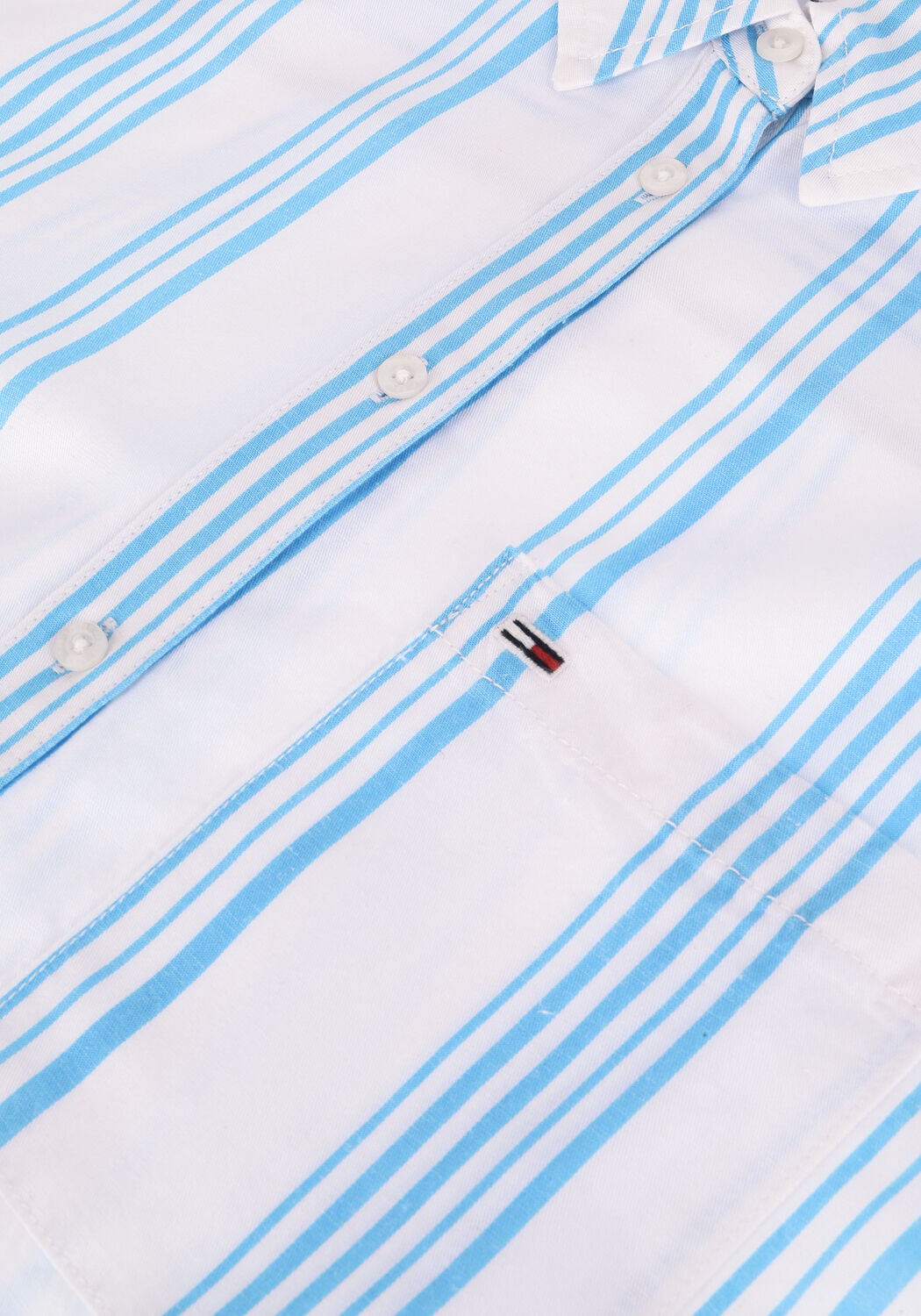 Blauwe TOMMY JEANS Blouses TJW FRONT TIE STRIPE SHIRT - large