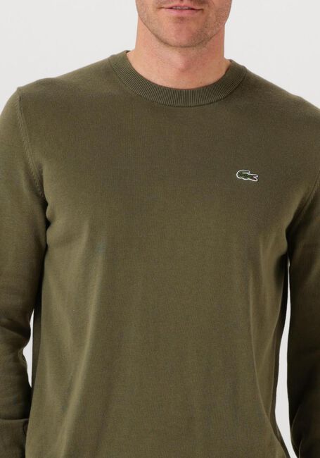 Khaki LACOSTE Trui REGULAR FIT CREW NECK SWEATER - large
