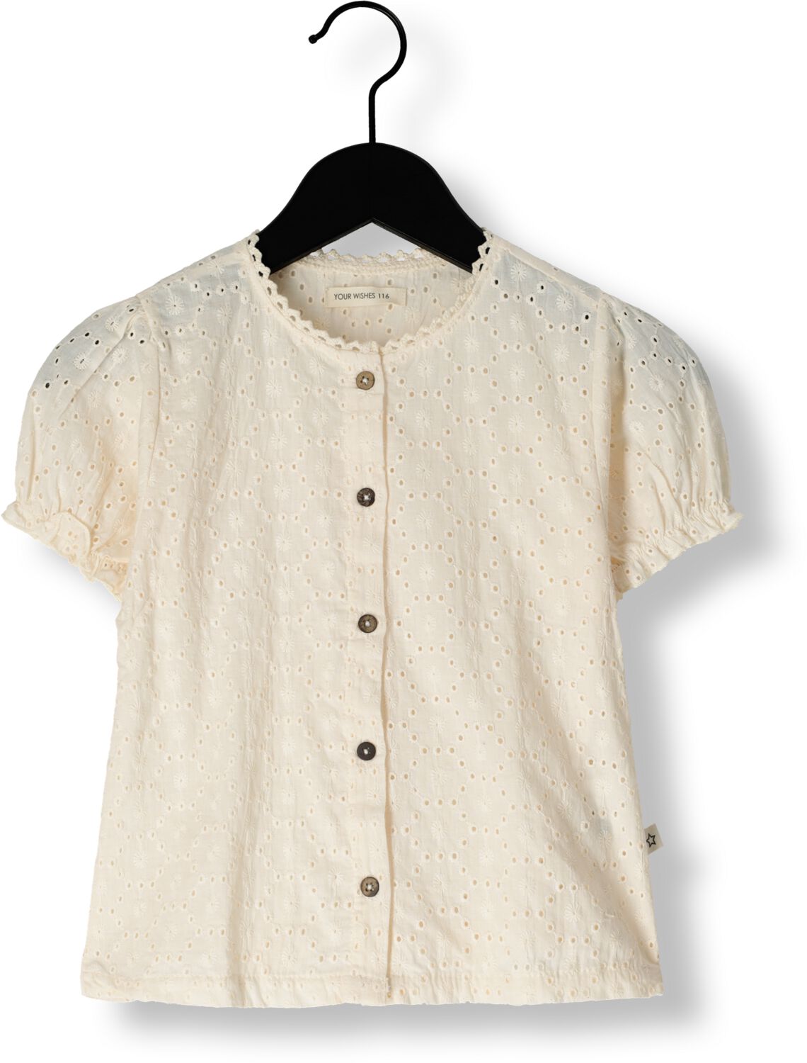 YOUR WISHES Meisjes Blouses Schiffly Puff Sleeve Blouse Wit
