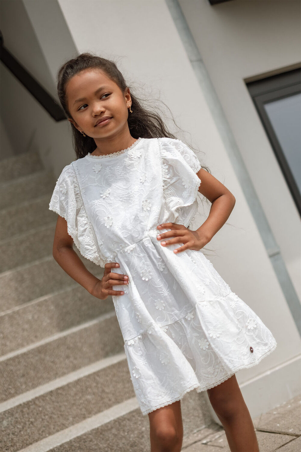 Witte LIKE FLO Mini jurk MADELIEF DRESS - large