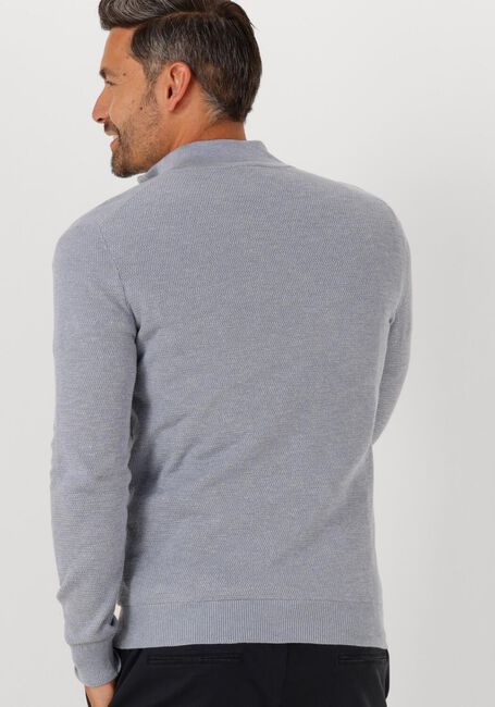 Grijze PROFUOMO Trui PULLOVER HALF ZIP TWINKLE SLUB - large