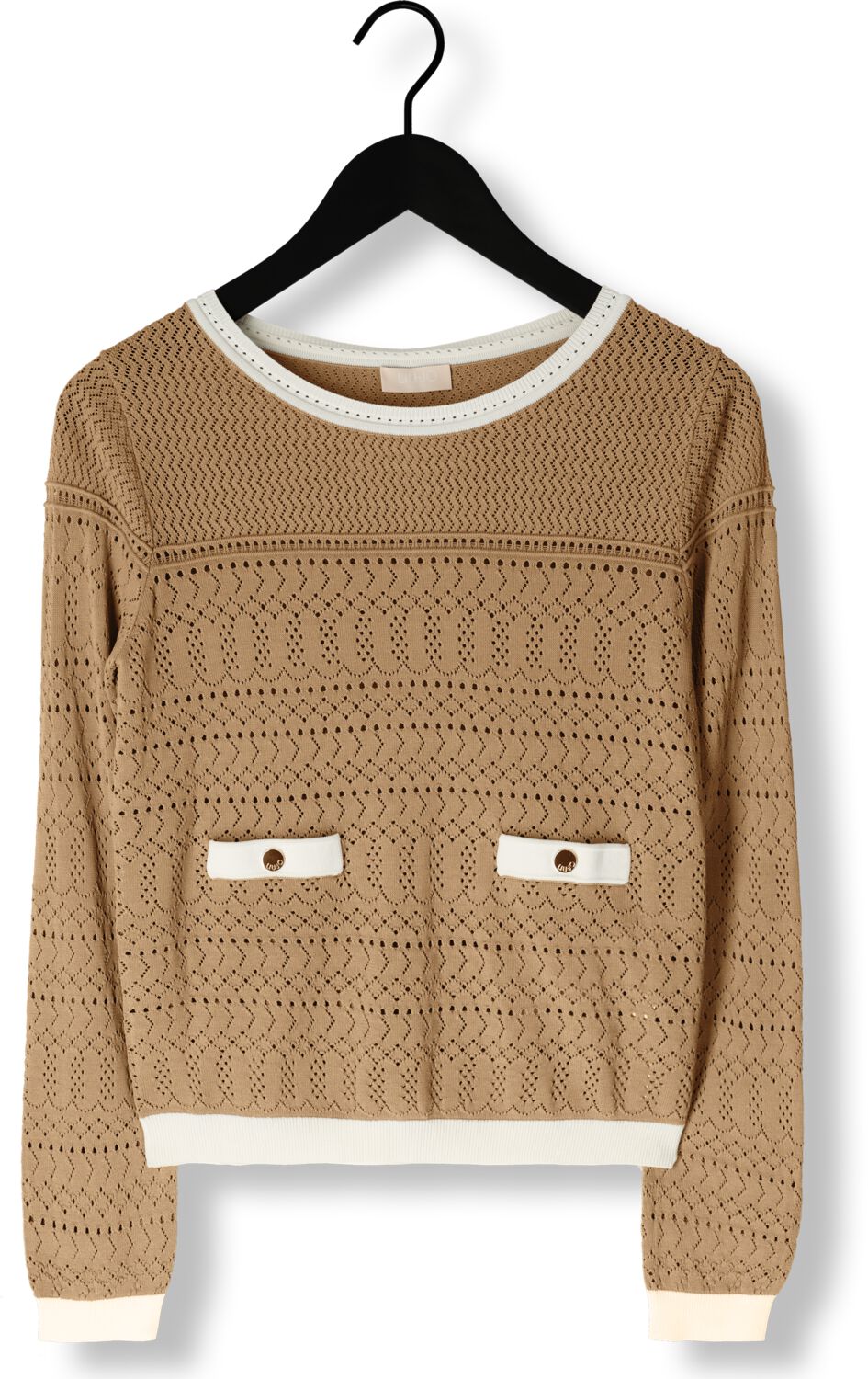 LIU JO Dames Tops & T-shirts Crepe Fancy Lady Sweatere Beige