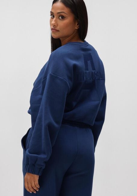 Donkerblauwe ALIX THE LABEL Sweater LADIES KNITTED CROPPED A SWEATER - large