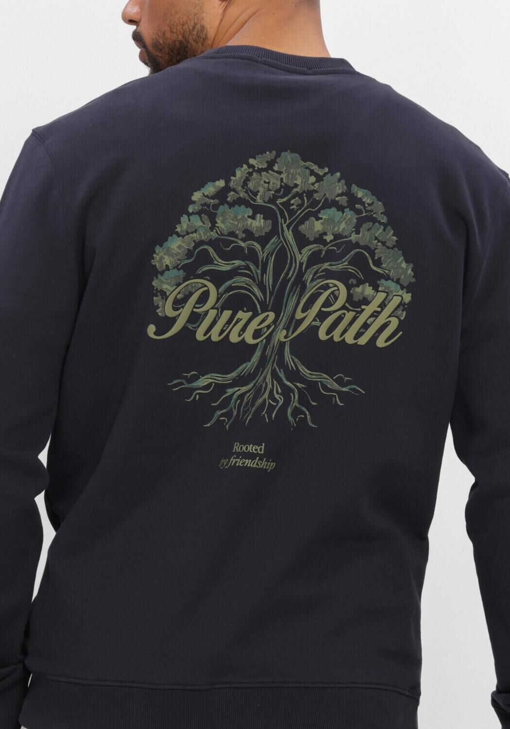 Donkerblauwe PURE PATH Sweater ROOTED TREE - large