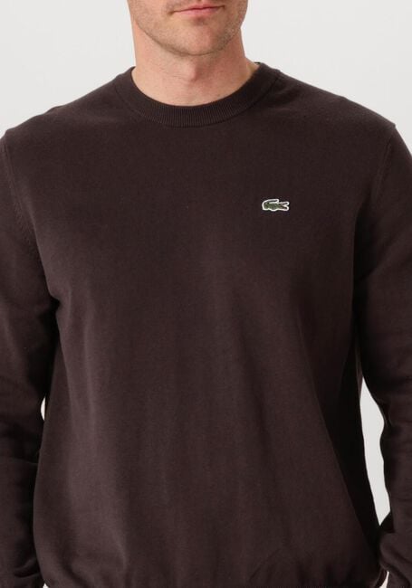 Bruine LACOSTE Trui REGULAR FIT CREW NECK SWEATER - large
