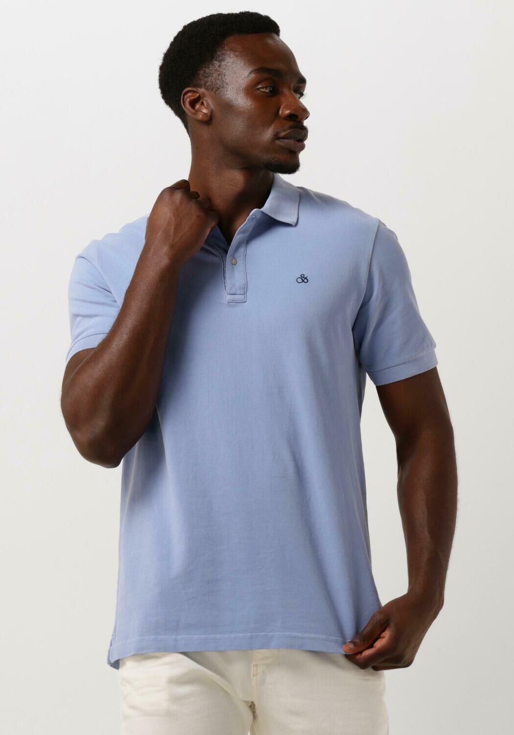 SCOTCH & SODA Heren Polo's & T-shirts Garment Dye Organic Cotton Pique Polo Blauw