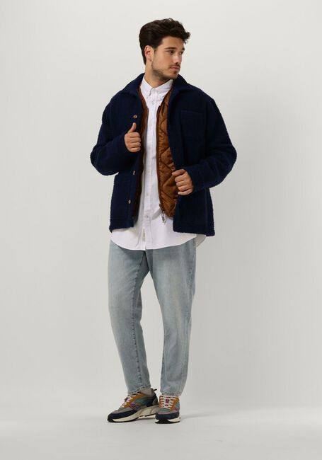 Donkerblauwe FORÉT Jack STAY WOOL OVERSHIRT - large