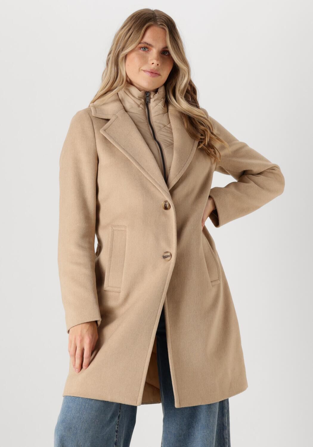 Beaumont Skylar Gewatteerde Jas in Zand Beige Dames