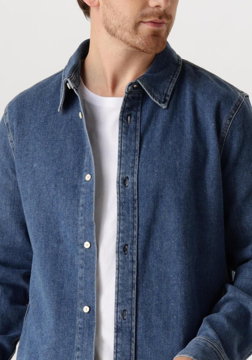 CALVIN KLEIN Heren Overshirts Slim Denim Shirt Donkerblauw