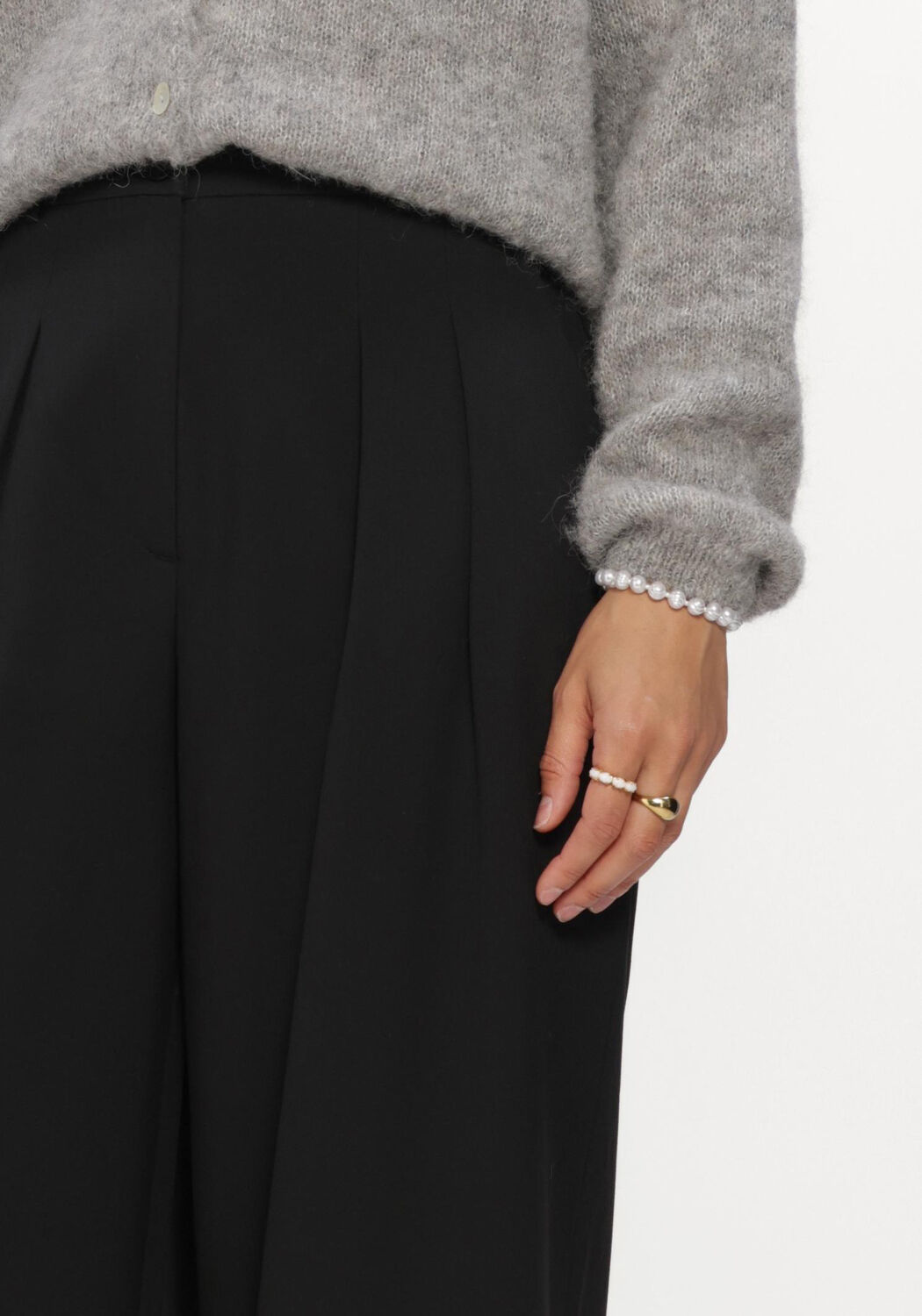 Zwarte FIVEUNITS Wijde broek KAREN - large