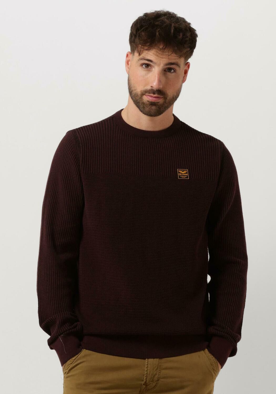 PME LEGEND Heren Truien & Vesten Crewneck Cotton Plated Bordeaux