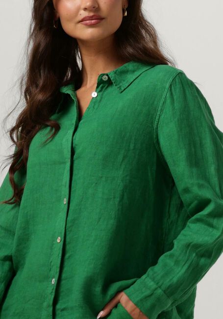 Groene BY-BAR Blouses IRENE LINEN LS BLOUSE - large