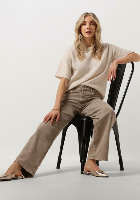 Beige SELECTED WOMEN T-shirt SLFMALINE-LILIANA 2/4 KNIT O-NECK Beige SELECTED WOMEN T-shirt SLFMALINE-LILIANA 2/4 KNIT O-NECK - large