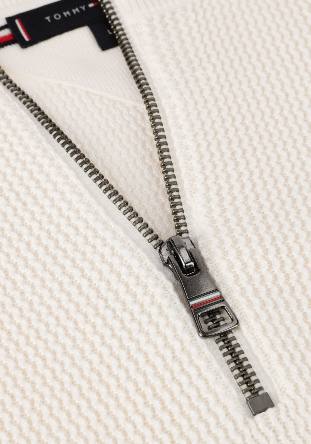 Creme TOMMY HILFIGER Trui RACKING STRUCTURE ZIP MOCK - large