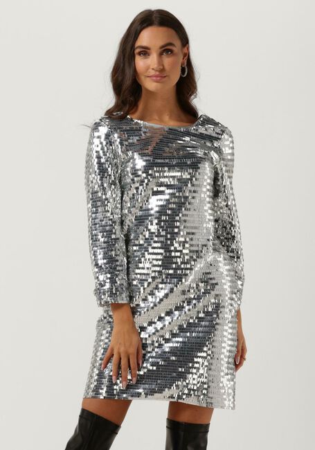 Zilveren Y.A.S. Mini jurk YASROARING 7/8 MINI SEQUIN DRESS - large