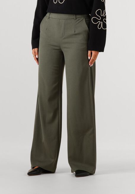 Donkergroene OBJECT Pantalon OBJLISA WIDE PANT - large