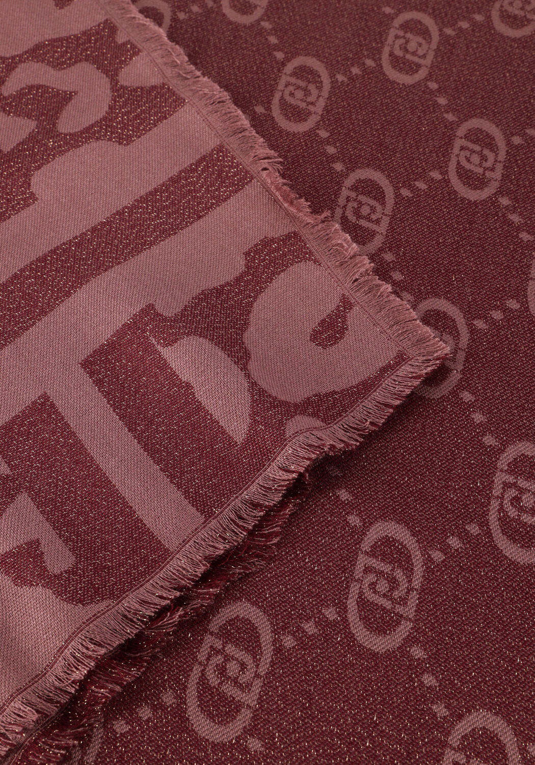 Rode LIU JO Sjaal STOLA JACQUARD MONOGRAM ANIMAL - large