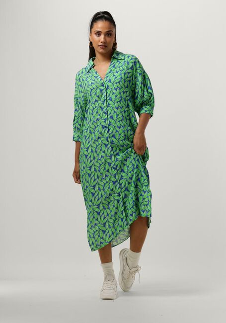 Blauwe YDENCE Midi jurk DRESS PALMER - large