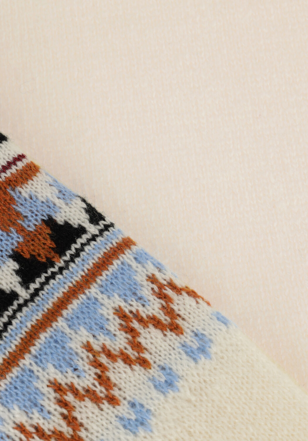 Gebroken wit SCOTCH & SODA Coltrui FAIR ISLE ROLL NECK WOOL-BLEND PULLOVER - large