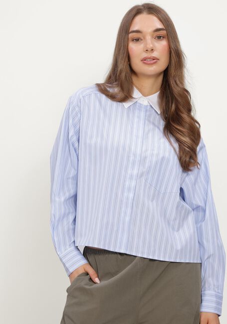 Lichtblauwe NEO NOIR Top DELFIA STRIPE SHIRT - large