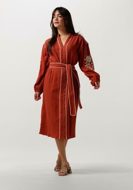 Rode STELLA FOREST Midi jurk E24RO012 - large