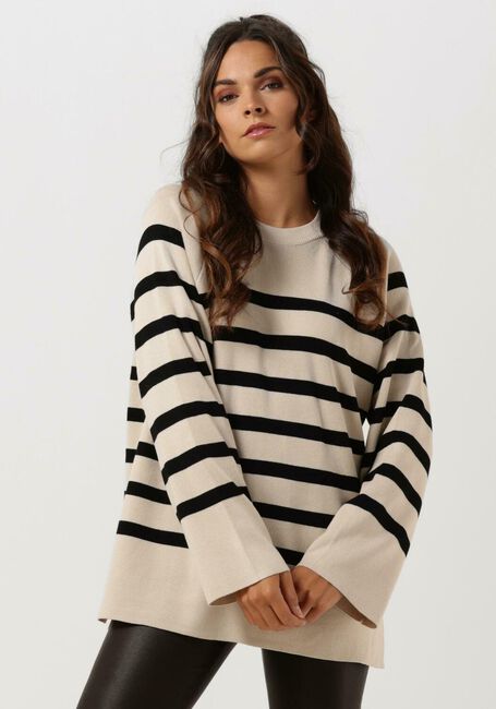 Beige OBJECT Trui OBJESTER LS KNIT TOP - large