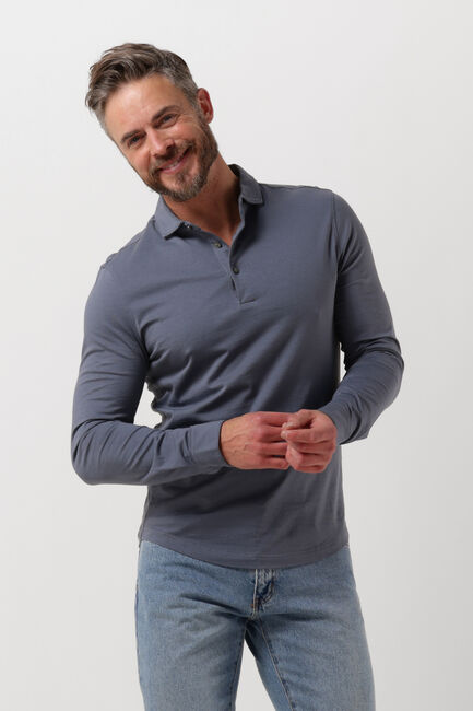 Lichtblauwe PROFUOMO Polo POLO LONG SLEEVE LS - large