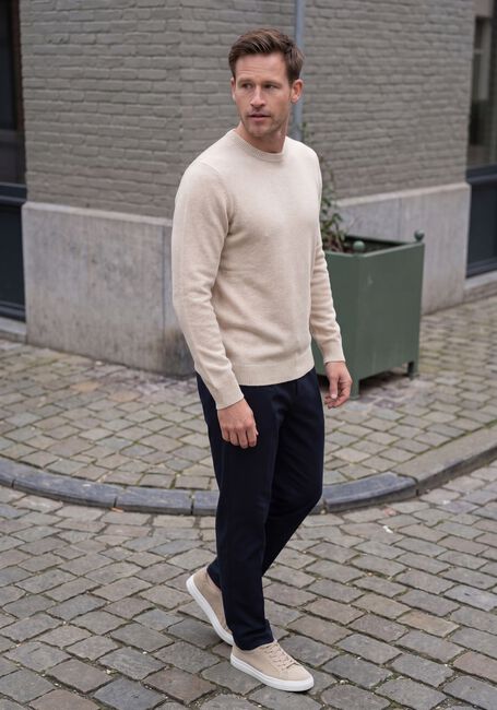 Beige PROFUOMO Trui PULLOVER CREW NECK 80/20 - large