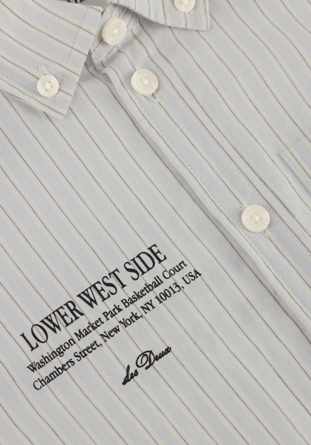 Lichtblauwe LES DEUX Casual overhemd KENT PRINT STRIPE POPLIN SHIRT KIDS - large