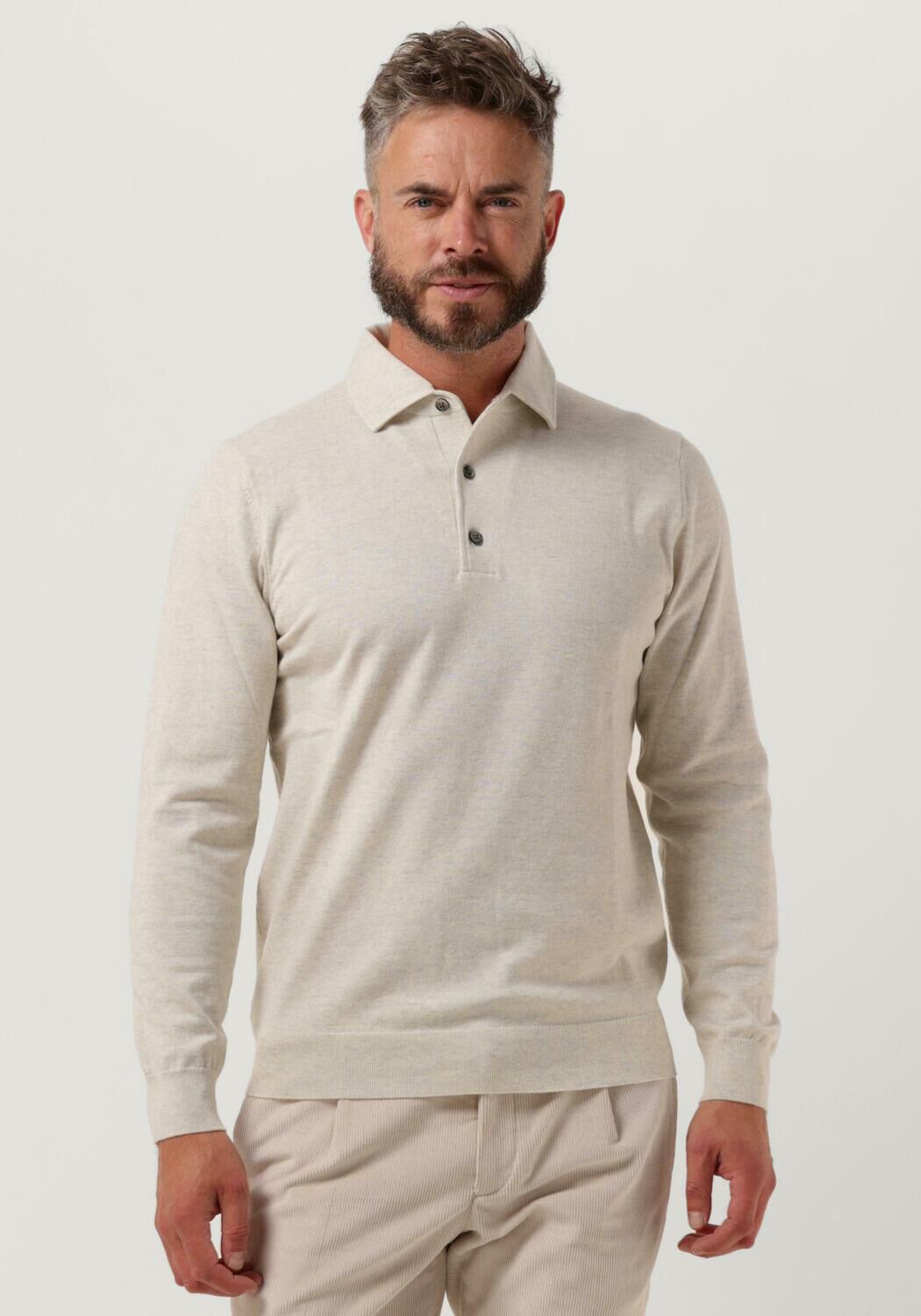 beige profuomo polo polo longsleeve