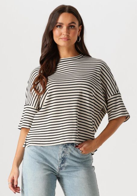 Blauwe SUMMUM T-shirt BOXY TOP STRIPE WAFFLE - large