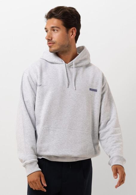 Lichtgrijze WOODBIRD Sweater WBPACS 8410 HOODIE - large