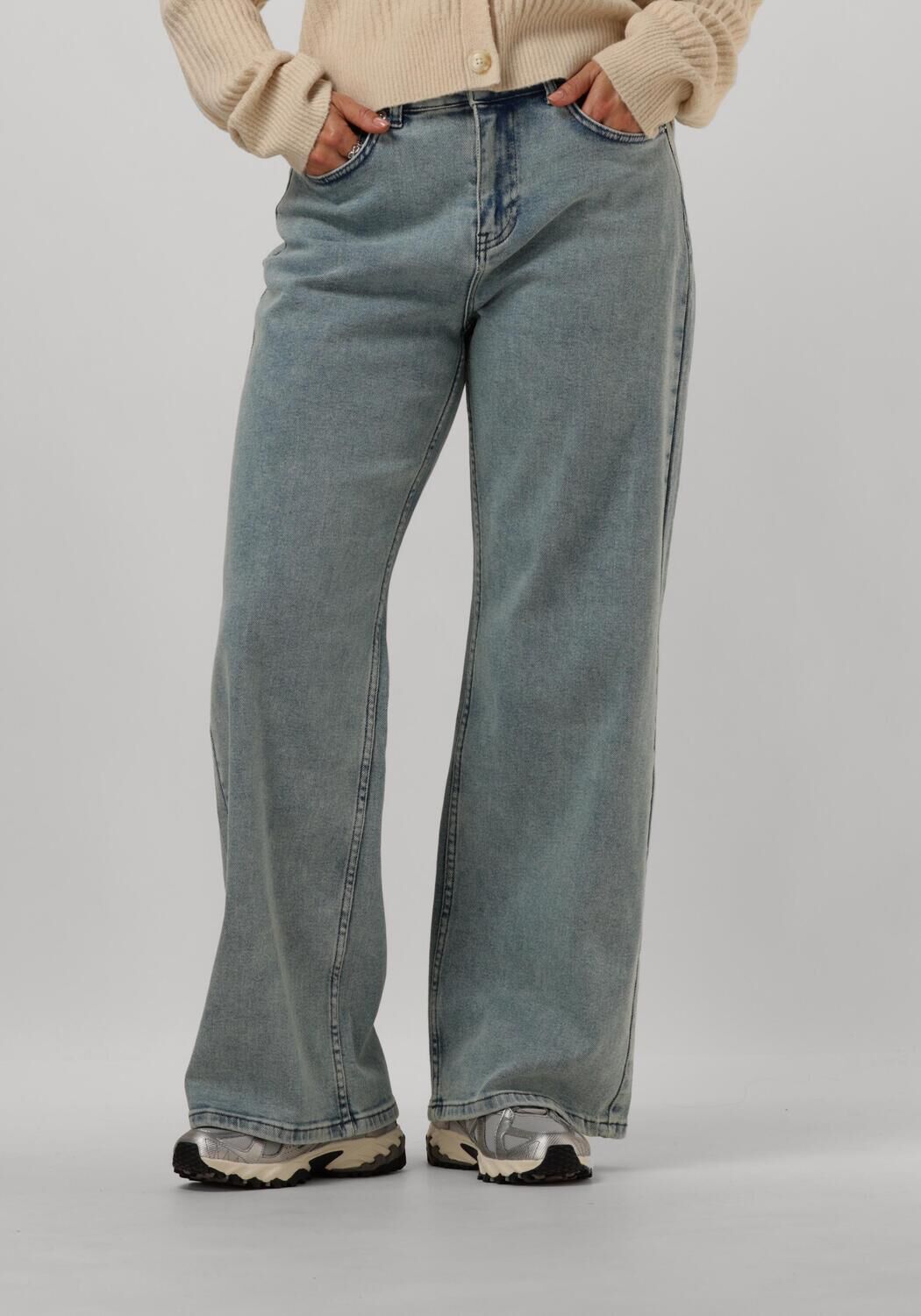 COLOURFUL REBEL Dames Jeans Gaias High Rise Wide Leg Denim Pants Donkerblauw