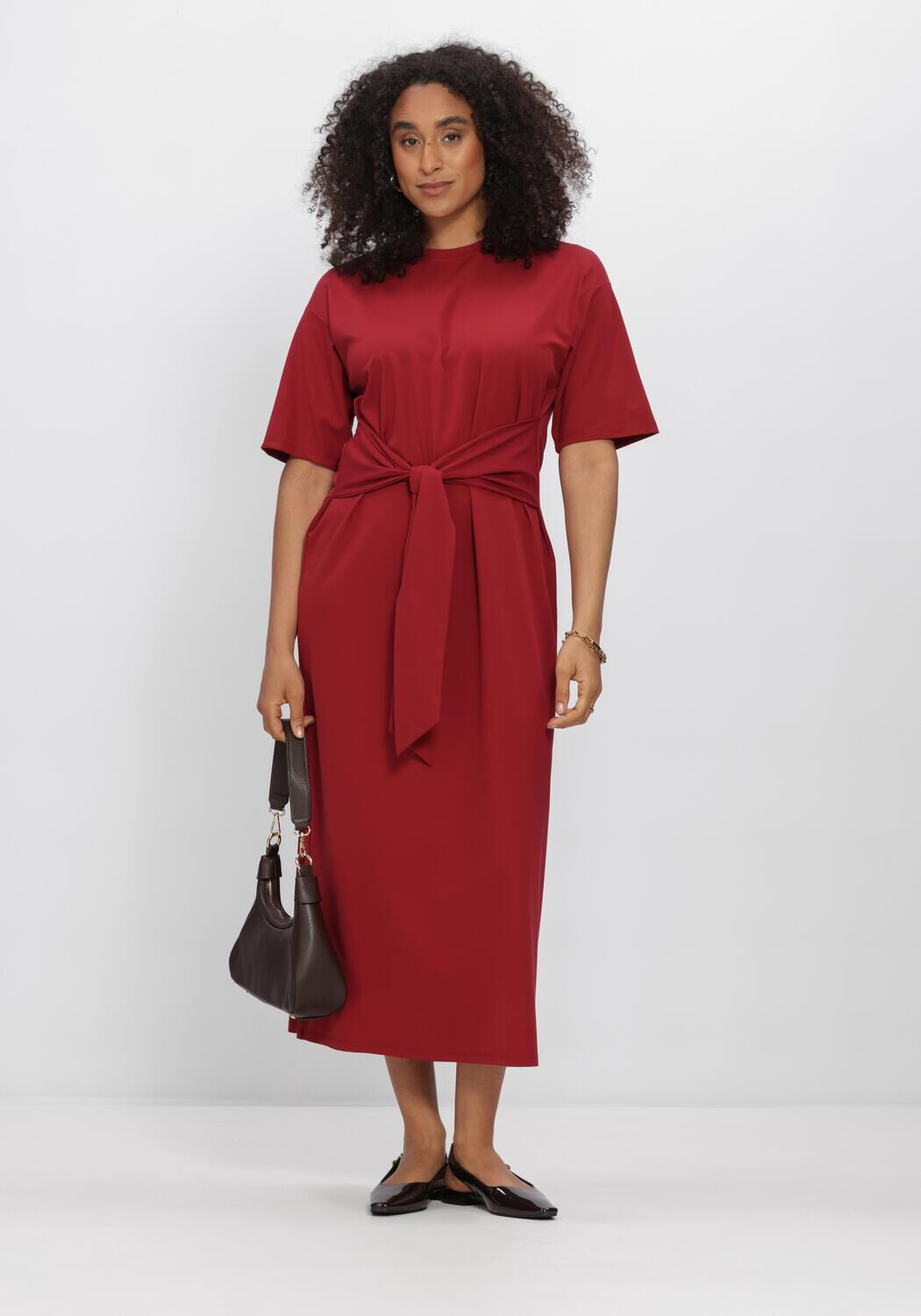 Bordeaux MSCH COPENHAGEN Midi jurk MSCHBREANNE NORIEL 2 4 DRESS - large
