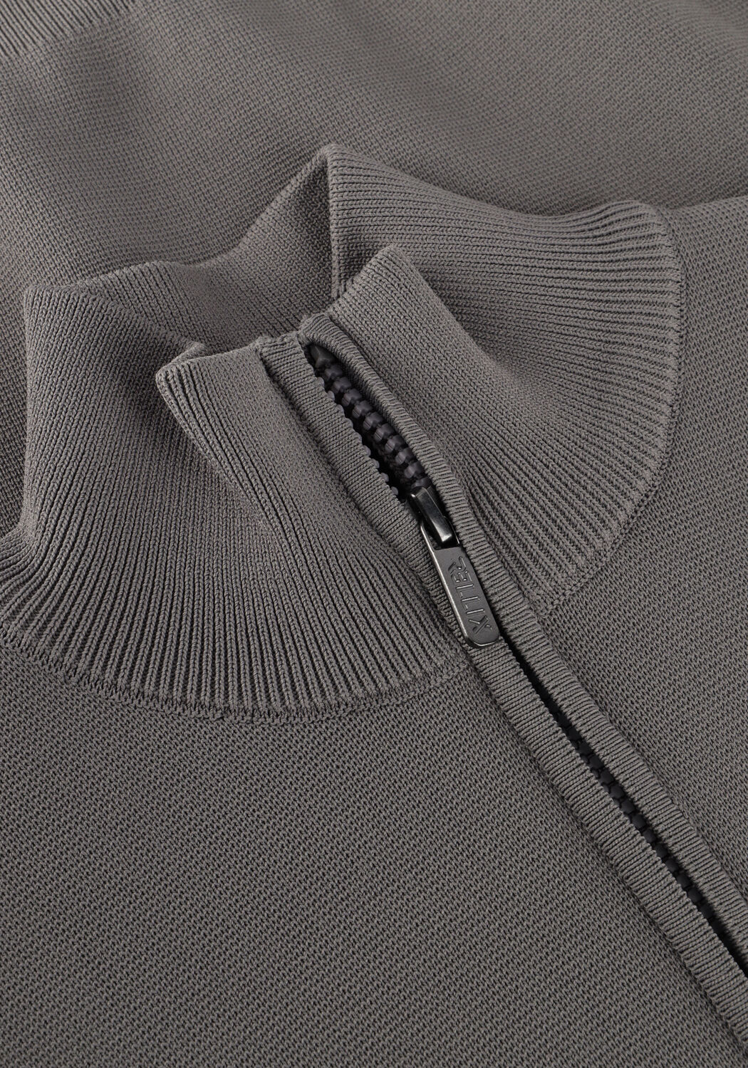 Grijze RELLIX Trui KNITWEAR ZIP COLLAR - large