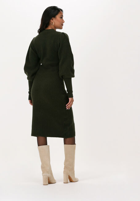 Donkergroene Y.A.S. Midi jurk YASLUNA LS KNIT MIDI DRESS - large