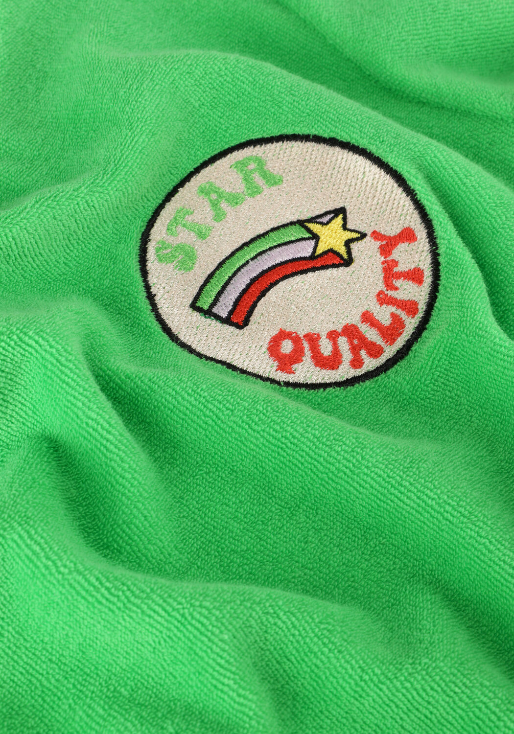 Groene CARLIJNQ T-shirt BASIC - PUFFED HSORT SLEEVE WITH EMBROIDERY - large