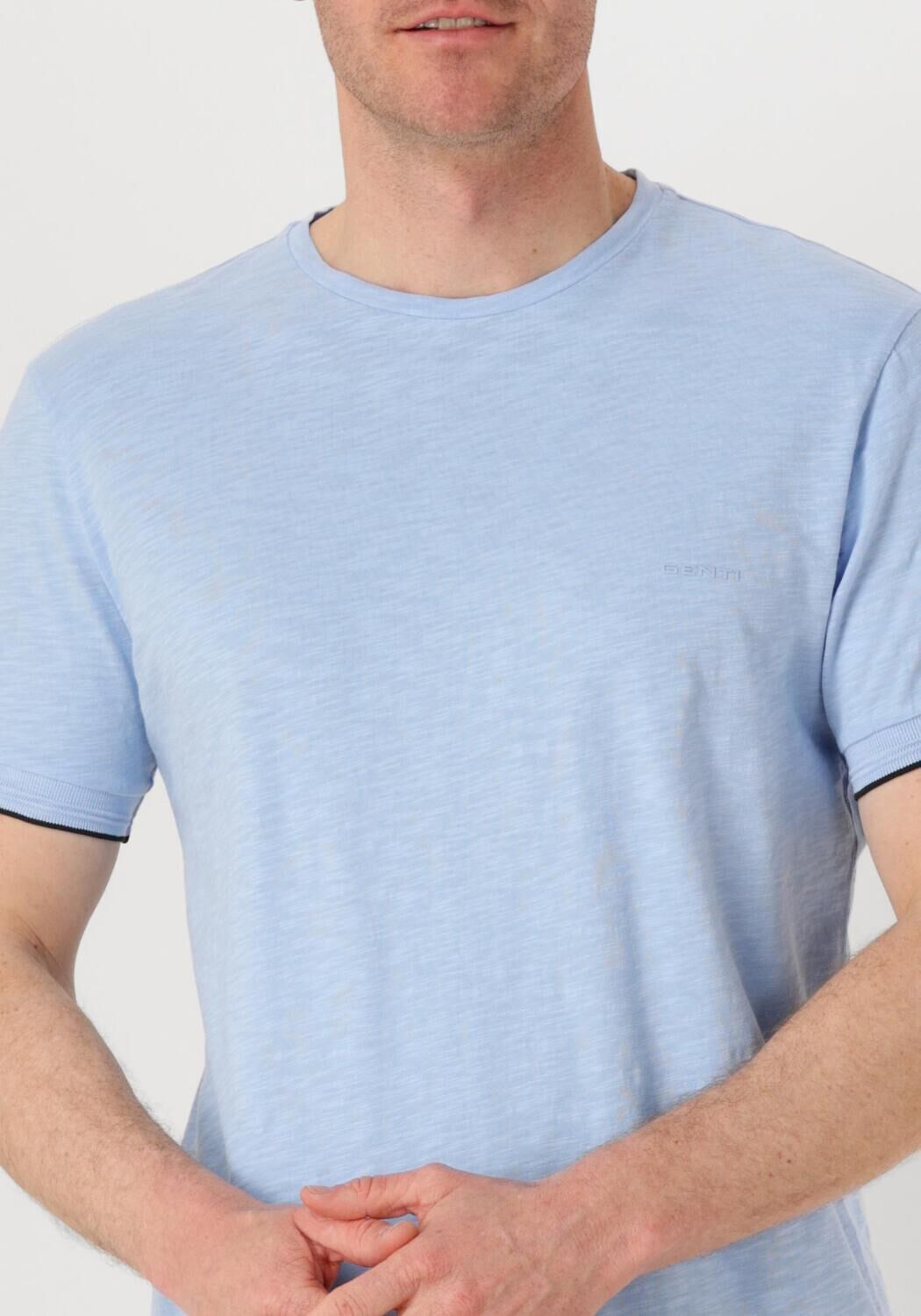 GENTI Heren Polo's & T-shirts T-shirt Ss J2007-1222 Lichtblauw