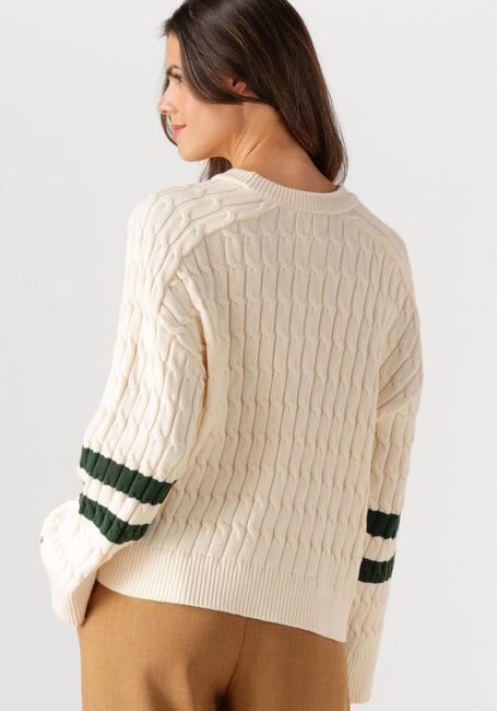 Creme TOMMY HILFIGER Top TEXTURED GRAPHIC C-NK LS SWT - large