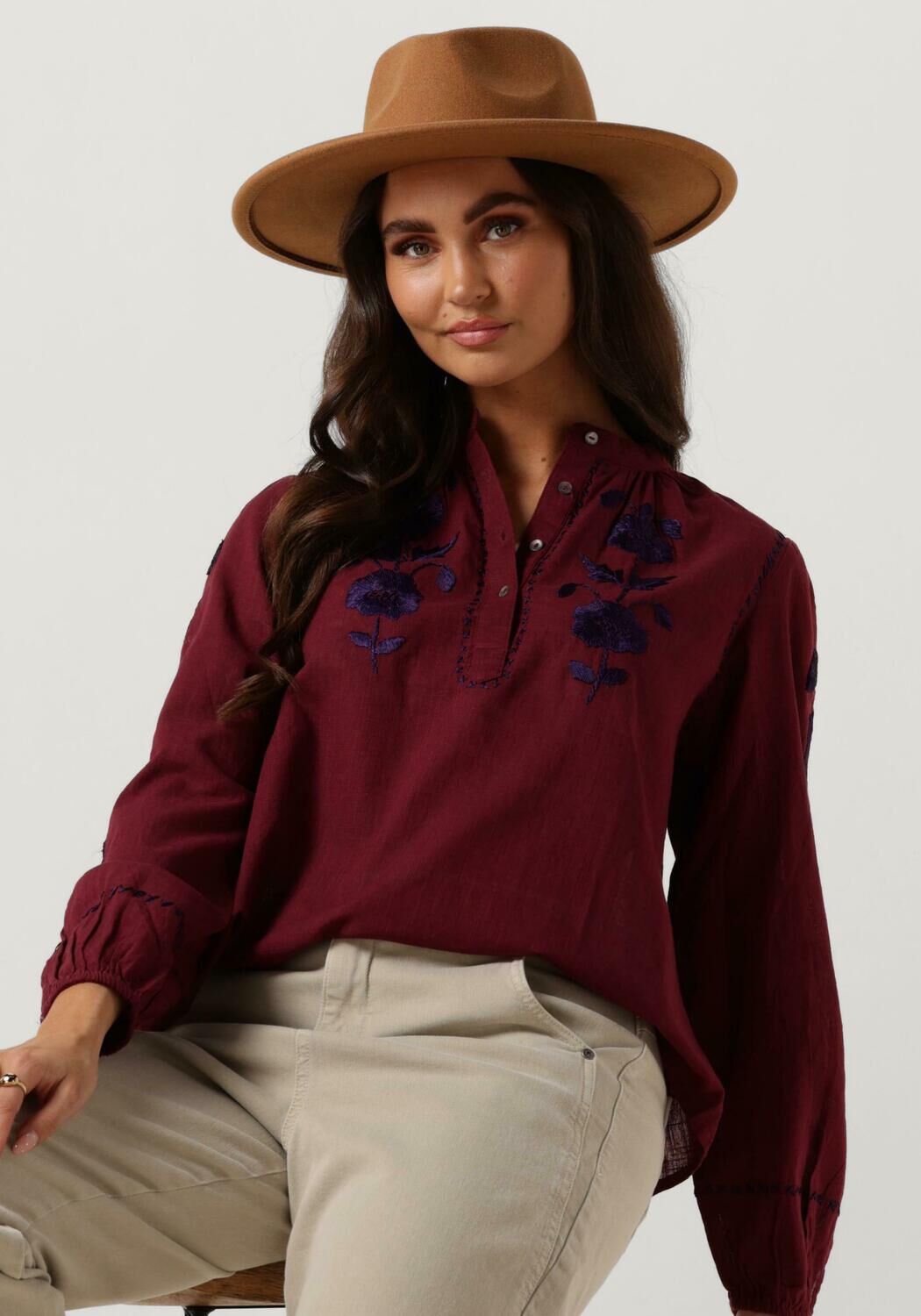 ANTIK BATIK Dames Blouses Isla Blouse Bordeaux